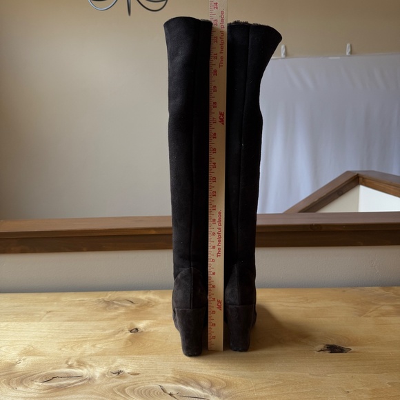 THE ORIGINAL CAR SHOE SUEDE BOOTS TALL PLATFORM WEDGE LUXURY DESIGNER 36 US 6 - Picture 6 of 12